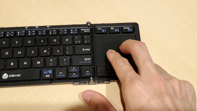 iClever Bluetooth キーボード IC-BK08の水平、垂直スクロール